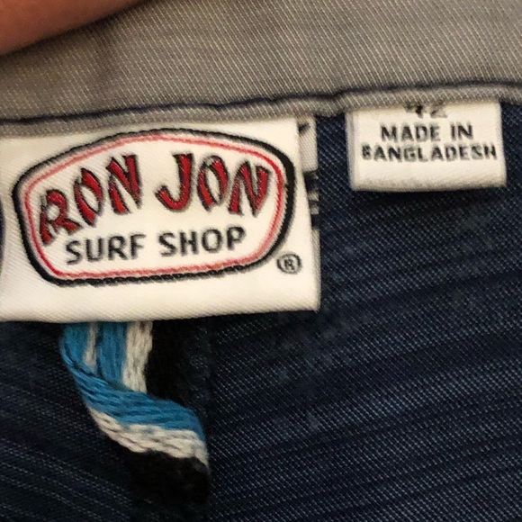 Ron Jon Surf Shop Men's Flat Front Navy Shorts Size 42 - Picture 3 of 8